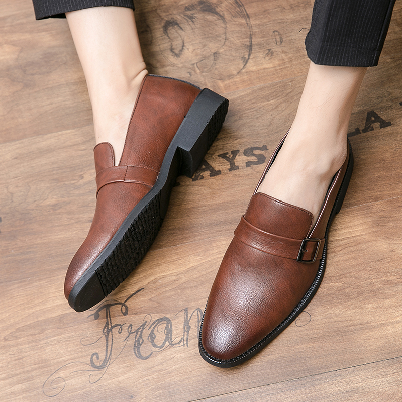 Vegane Oxford-Schuhe, Segelboot-Kopf, Herren-Schnalle, One Stirrup, modische formelle Freizeitschuhe, verschiedene Größen 38–47