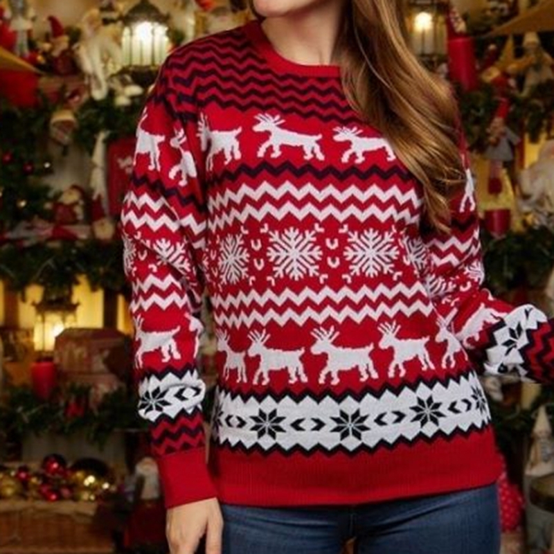 Suéteres de mujer 2023 Ropa de año Mujeres Hombres A juego Navidad Familia Parejas Jumpers Cálido Grueso Casual O Cuello Prendas de punto Navidad Look 221007