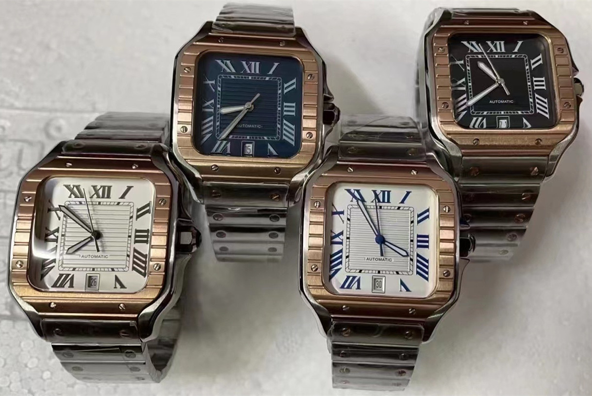 Nouvelles montres Luxury Watch Square Man 40mm 35 mm Genève authentique Mouvement mécanique Classic Mens Wristwatch CA01-42951