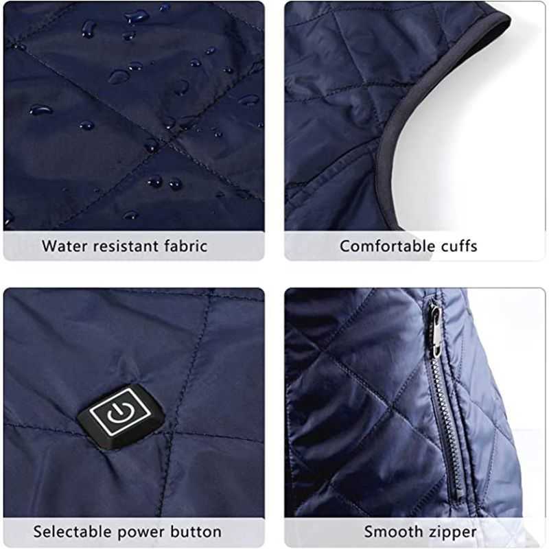 Jackets Mulheres Aquecimento Colete Autumn e Winter Algodão USB Suitor elétrico infravermelho Casaco térmico flexível Y2210