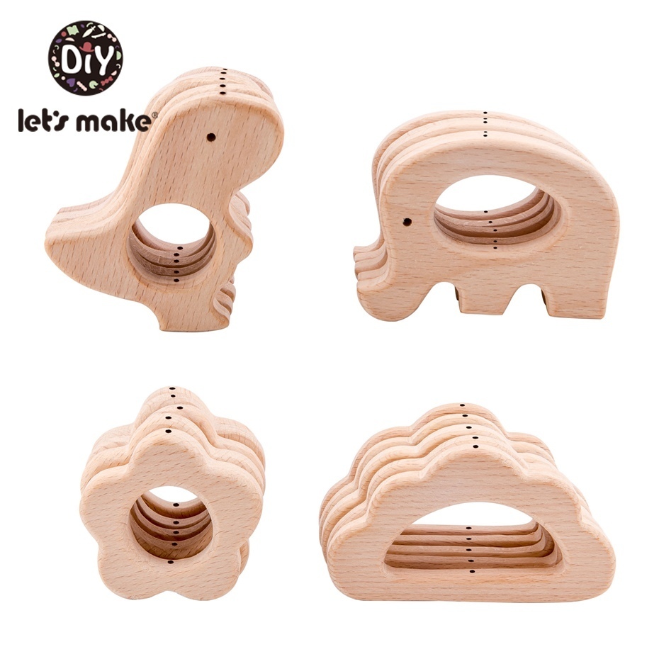 Bodemtandenspeelgoed Let's Make of houten tanden maken originele beuken houten hanger met Hold BPA gratis kinderziektes Theether Rammle Sensory Diy Accessoires 221007