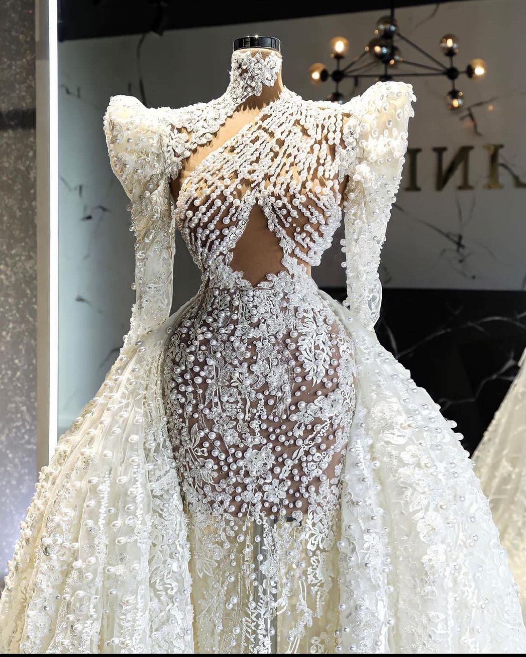 Perles de mode Illusion sirène robes de mariée dentelle Appliques robe de mariée sur mesure perlée avec jupes robes de mariée