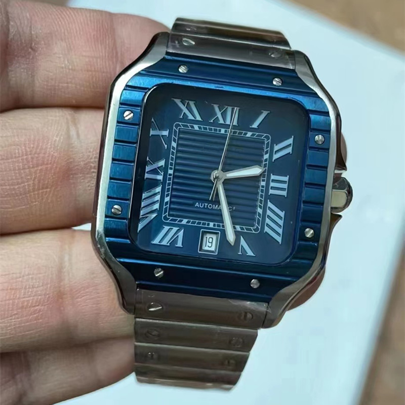 Nouvelles montres Luxury Watch Square Man 40mm 35 mm Genève authentique Mouvement mécanique Classic Mens Wristwatch CA01-4241B