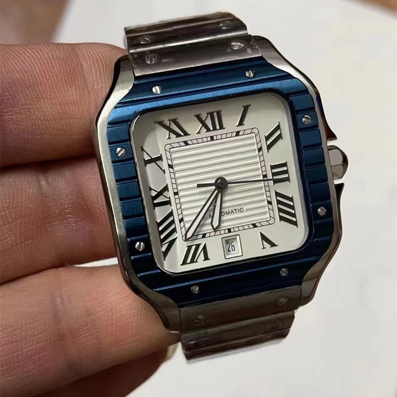 Nouvelles montres Luxury Watch Square Man 40mm 35 mm Genève authentique Mouvement mécanique Classic Mens Wristwatch CA01-4204Y