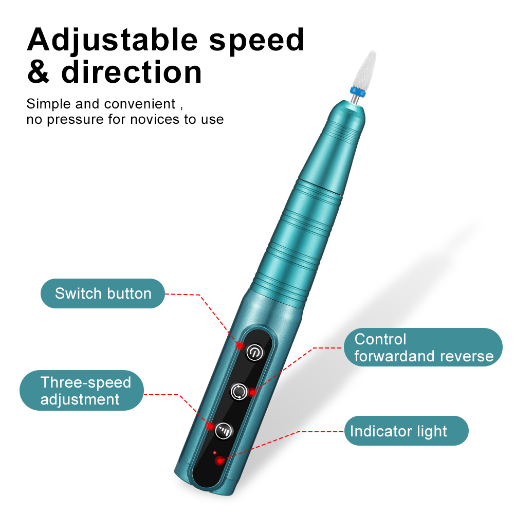 Nagelkonstutrustning LNKERCO 35000 rpm Elektrisk borrmaskin f￶r manikyrfr￤sning Gel Polering Pen Salon Tool 221007