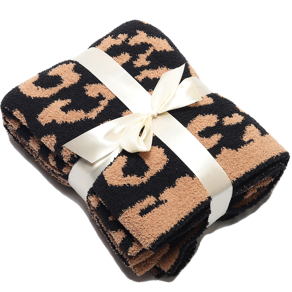 Deken comfortabel pluche wol luipaard print fleece slaapbed winter warm flanel zachte luxe faux bont cover 221007