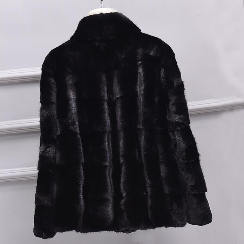 Women's Fur Faux Whole Natural Rabbit Coat Mandarin Collar Real Jacket For Ladies Warm Party Wear Thick sr756 221006