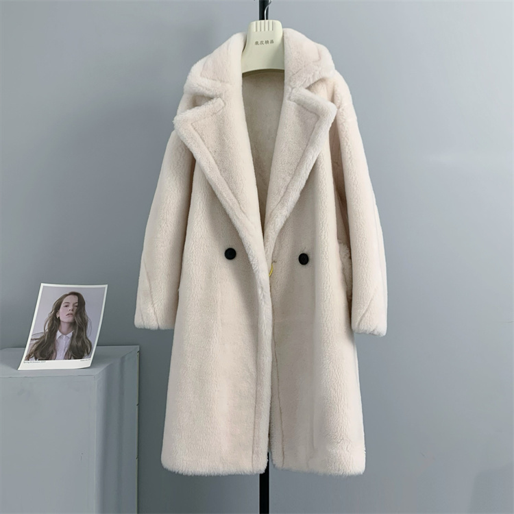 Manteau en fausse fourrure pour femmes hiver alpaga polaire fibre laine peluche agneau mi-long 100 veste en fourrure de laine australienne 221006