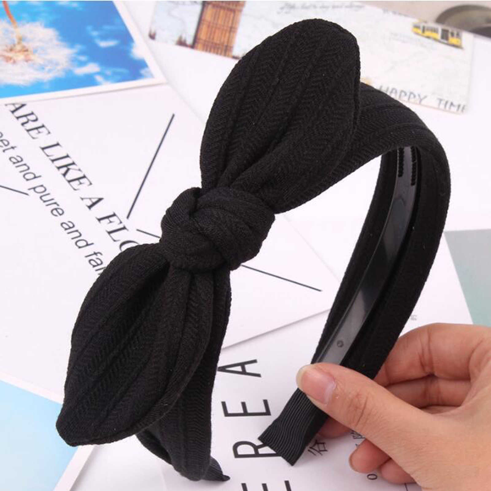 Fasce PROLY New Fashion Women Fascia lavorata a maglia Big Bowknot Hairband antiscivolo Denti Turbante Accessori capelli ragazze T221007 all'ingrosso