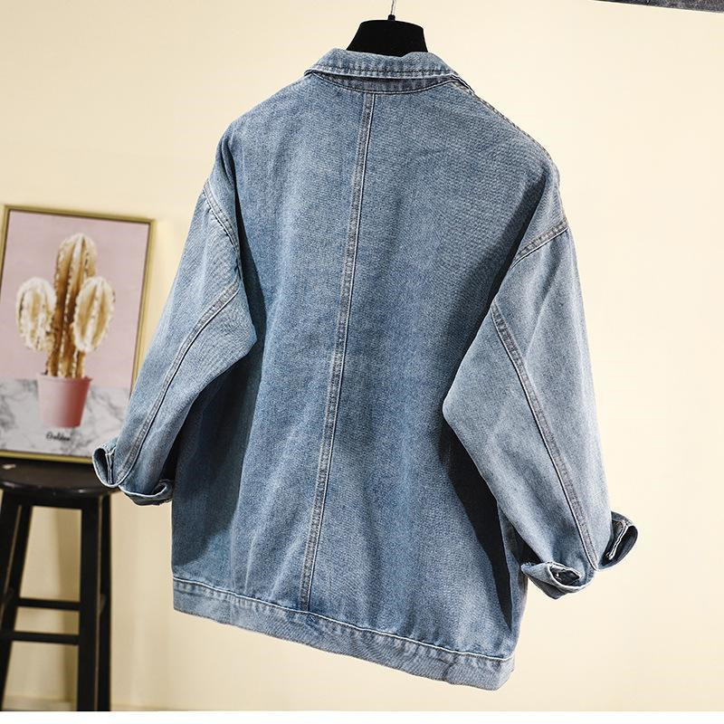 Womens Jackets Femmes vestes en Denim décontractées printemps automne coréen lâche étudiant noir Jean manteau Harajuku Vintage à manches longues vêtements d'extérieur polyvalents 221007