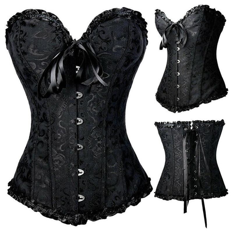 Vita pancia Shaper Donne sexy Corsetto Bustier Lace Up Top Gothic Trainer Lingerie Overbust Vintage s Body Plus size XS6XL 221006