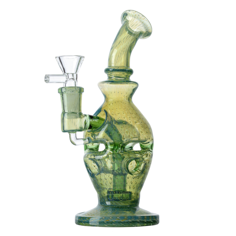 Inebriante vetro blu verde narghilè 14 mm giunto femmina accessori fumatori soffione doccia vetro uovo faberge unico bong percolatore olio dab rig con ciotola WP2282