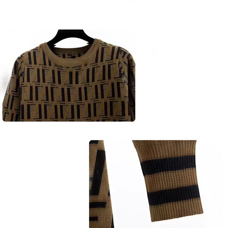 E47 Bayan Kazak Kadın Örgü Tees Longsleeve ve Kısa Kollu Klasik İngilizce Kelime Baskı O-Beck Hardigan Sweaters Kazak Uzun Elbise Etek Lüks Tasarımcı