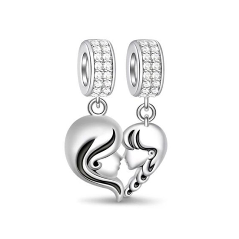 925 argento Fit Pandora Charms originali Ciondolo fai da te donna Bracciali perline Figlio Figlia Sorella Madre Ciondolo Amuleto Regalo