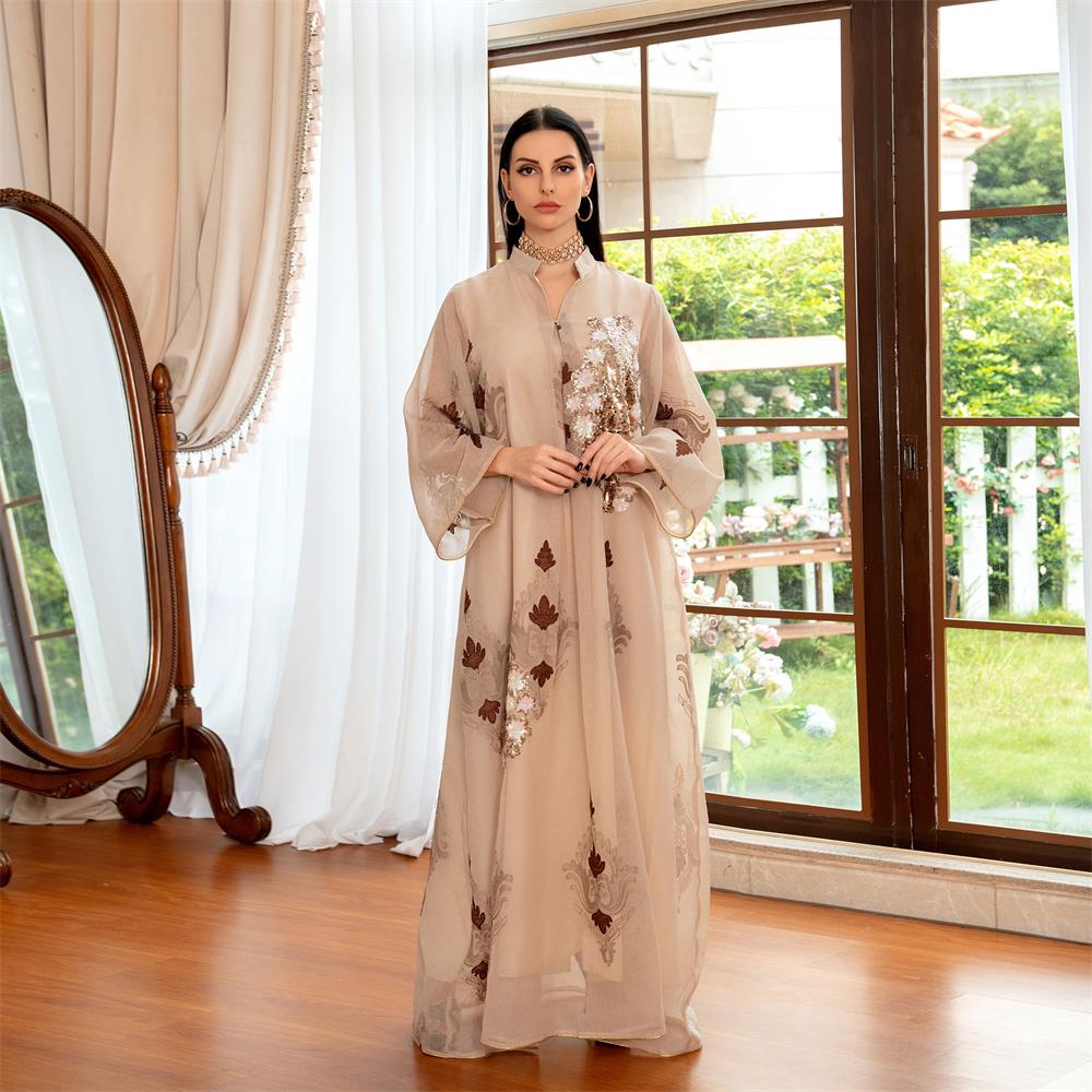 Müslüman akşam partisi elbise boncuklu nakış elbisesi kadınlar bt162