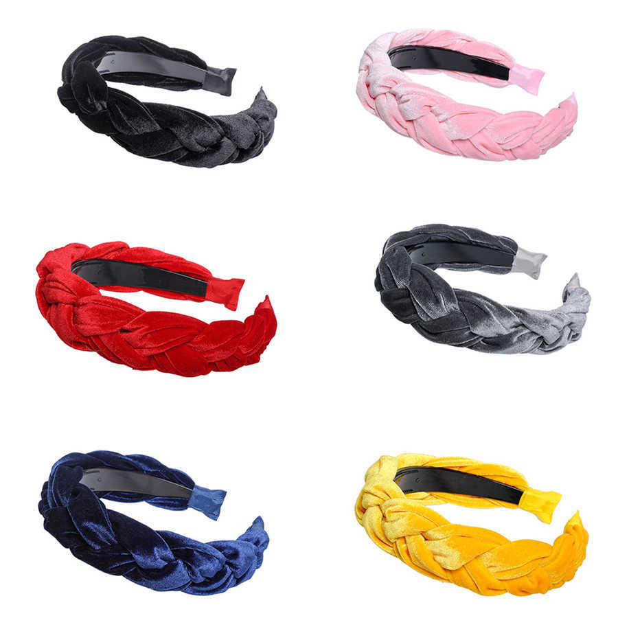 Headbands Haimeikang Twist Thick Velvet Hairband Solid Color Women Hair Accessories Fashion Wide Head Band Plastic Hair Hoop Headband New T221007