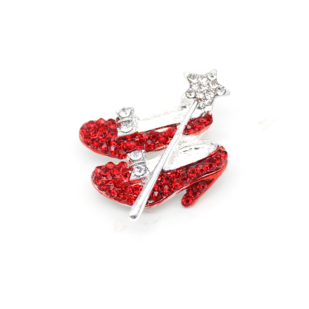Rode schoenen met hoge hakken broche strass Red Ruby Slippers tovenaar van oz pins broches voor vrouwen
