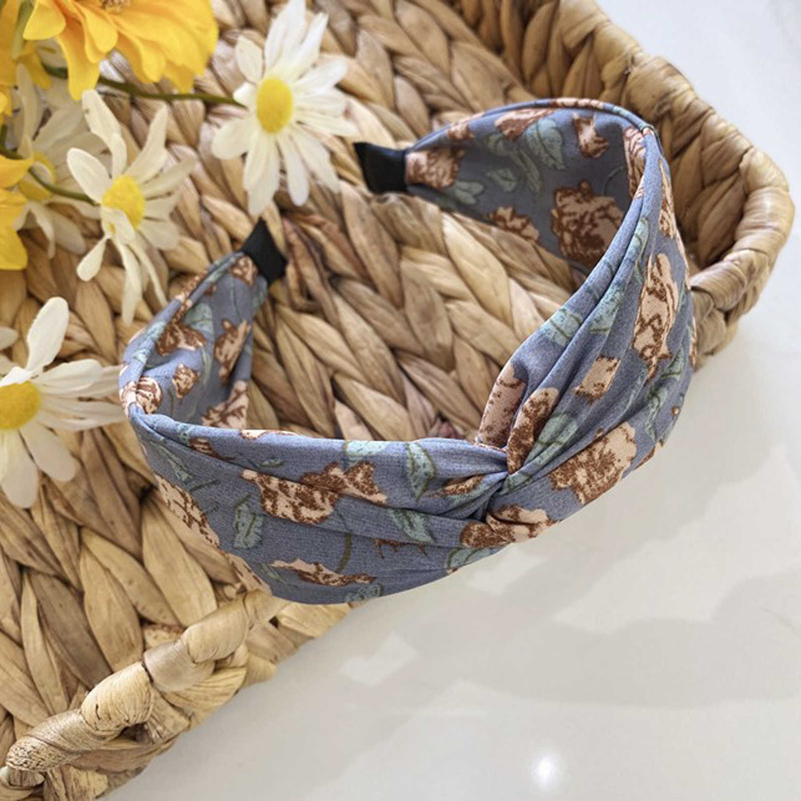 Hoofdbanden proly nieuwe mode dames haaraccessoires aan zij bloemenhoofdband kruis knoop casual tulband volwassen zacht haarband groothandel T221007