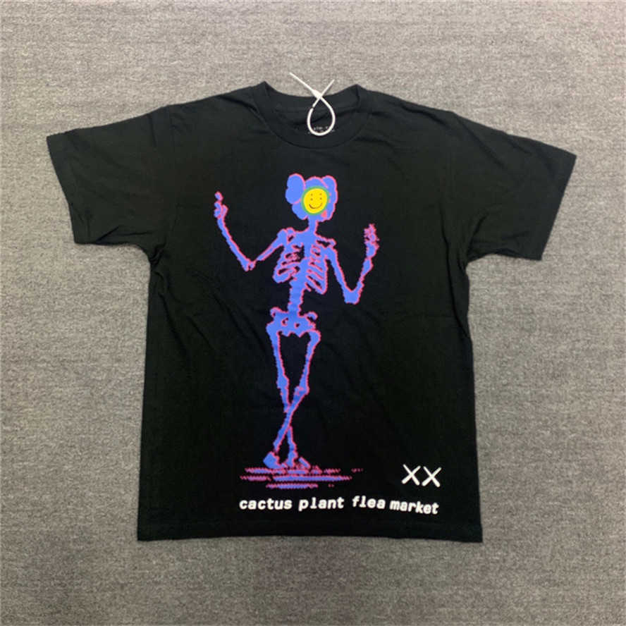 メンズTシャツ2022 cpfm.xyzスカルTシャツ男性女性1 1高品質のストリートウェアサボテンプラントフリーマーケットTシャツグラフィックプリントCPFM TEE TOPS T221006