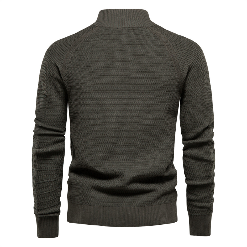 Cardigan de cor s￳lido de cor de cor de inverno de ebaihui Men com mangas compridas su￩ters de algod￣o urbano su￩ter de colarinho casual para masculino