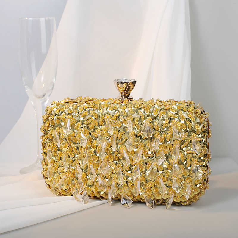 Pochette de luxe en perles faites à la main pour femmes, sac à main de soirée de célébrité, portefeuille diamant brillant, fourre-tout de bal, 2022