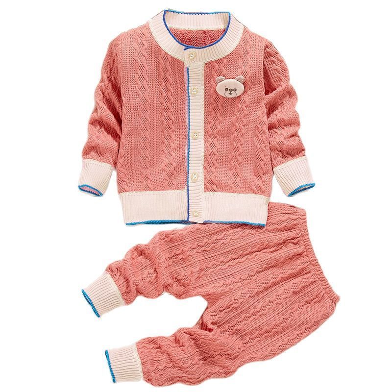 Ensembles de vêtements infantile bébé pull costume automne hiver fille tricot ensemble chaud garçon 2 pièces né vêtements 0 3 ans 221007