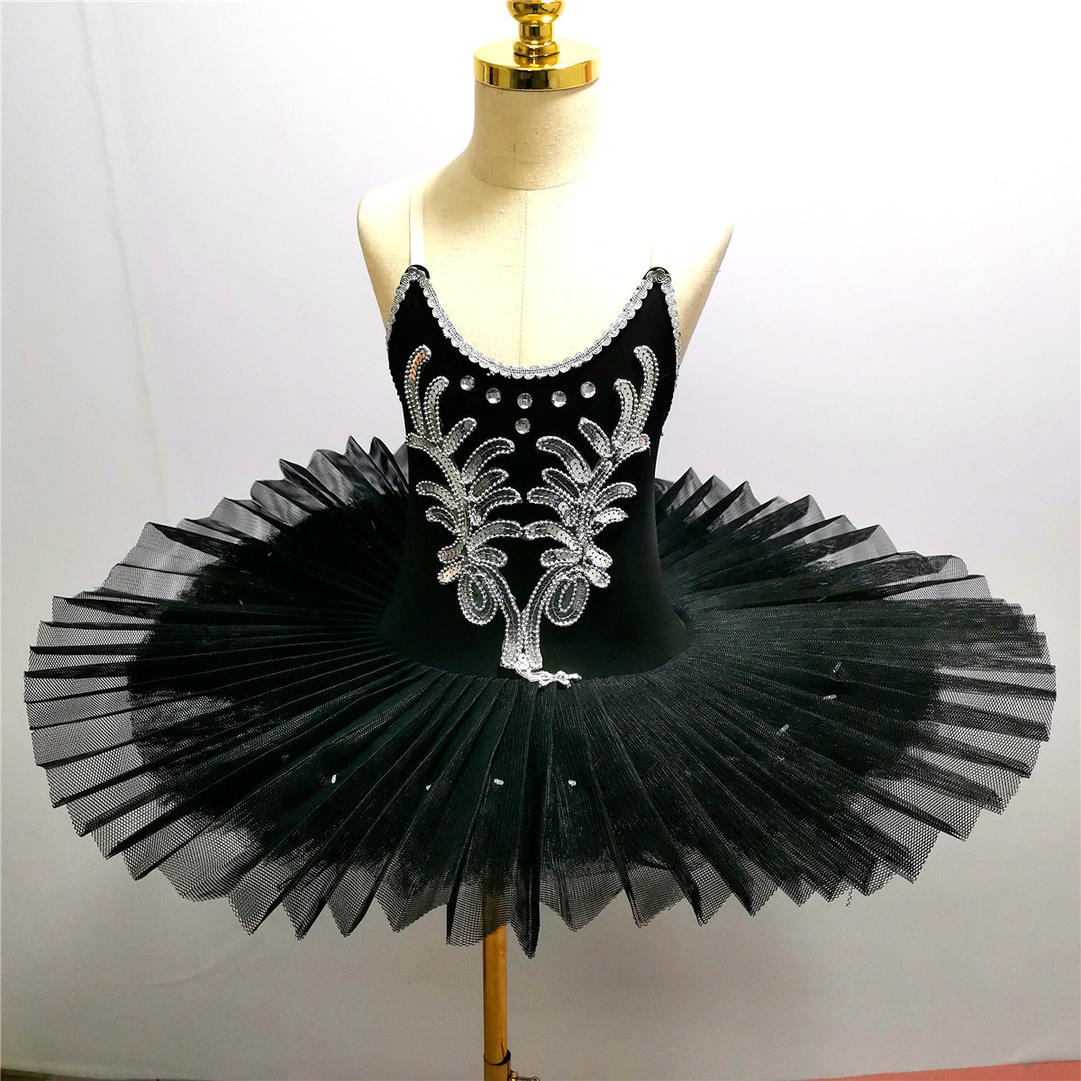 Dancewear Black Ballet Tutu kjol för barns svanjön kostymer barn magdanskläder scenprestanda 221007