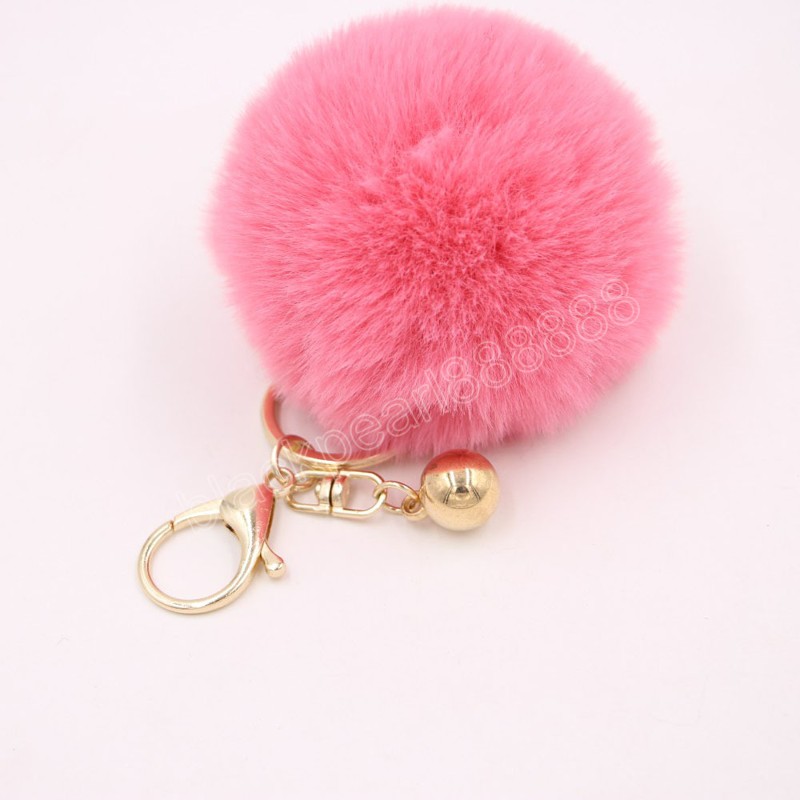 Porte-clés pompon en fausse boule de lapin pour femmes, fausse fourrure, breloque pour sac de voiture pour filles, accessoires de bricolage