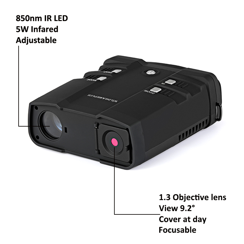 WG500B 1080P HD 야간 시력 쌍안경 범위 3.6-10.8 디지털 줌 적외선 사냥 광학 NV 쌍안경 850NM IR 망원경 보안 비디오 레코더 감시.