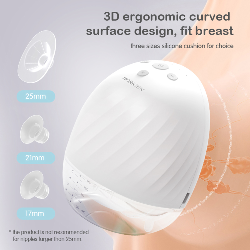 Borstvanden Horigen draagbare borstpomp draagbare handsvrije elektrische borstpomp voor borstvoeding met siliconen flenzen 150 ml melkfles 221007
