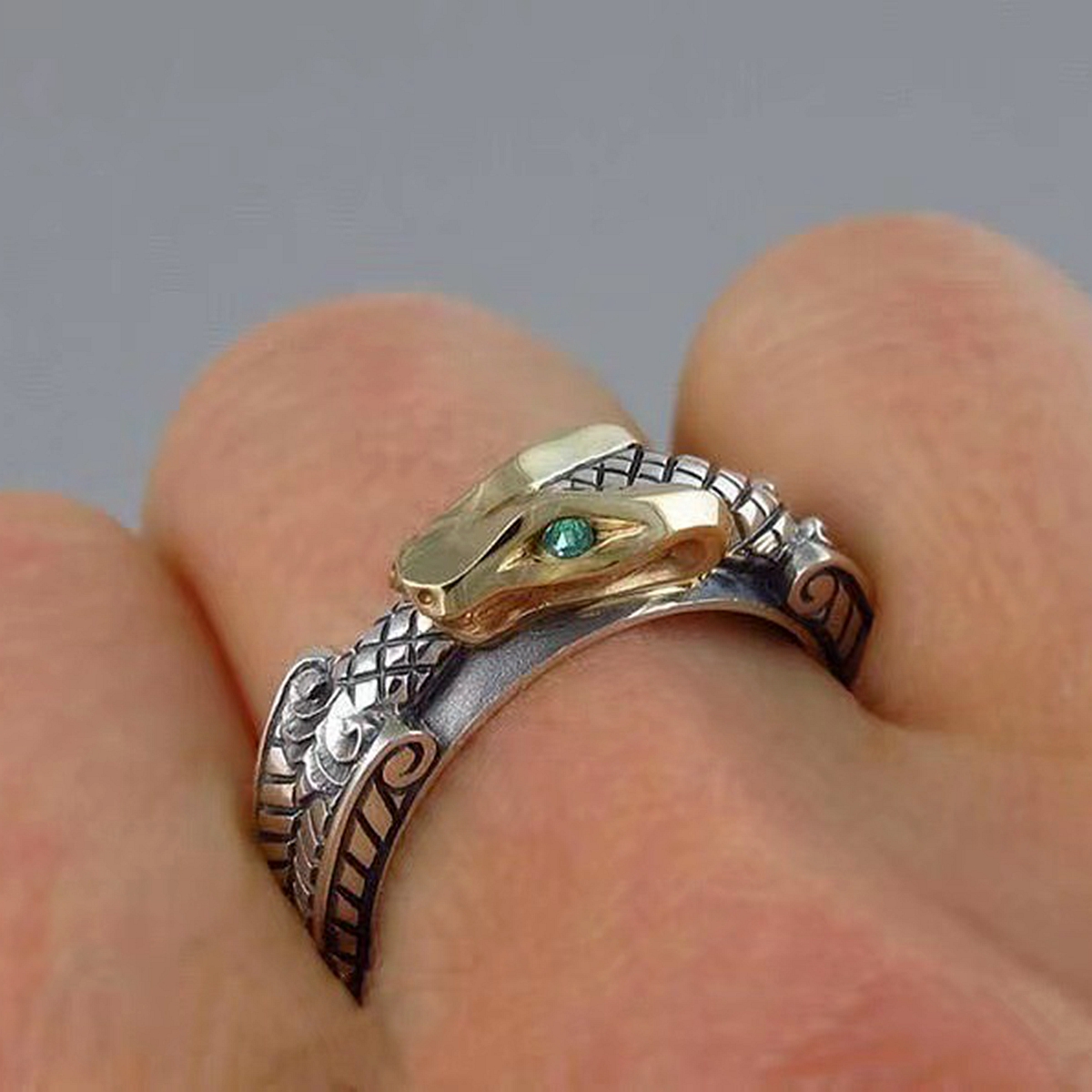 10 Stück Retro-Tier-einzigartige coole Schlangen-Ring für Männer und Frauen, modisch, Hochzeit, Verlobungsgeschenk