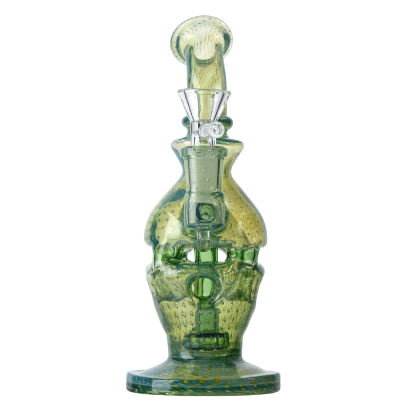 Partihandel h￥rd bl￥ gr￶n 14mm kvinnliga foghoppor vatten glas bongs unika 8 tum r￶kr￶r bong fab ￤gg dab olje riggar perc percolators med sk￥l wp2282