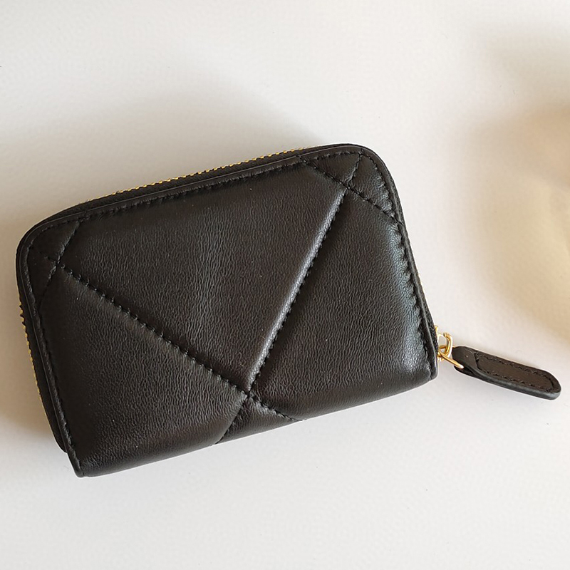 Lyxkvinnor plånbok blixtlås äkta lädermynt handväska designer kredit omslag kort korthållare fårskinn kvinnlig nyckelfodral pack lammskinn fabrik grossist