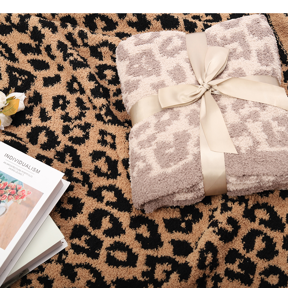 Deken comfortabel pluche wol luipaard print fleece slaapbed winter warm flanel zachte luxe faux bont cover 221007