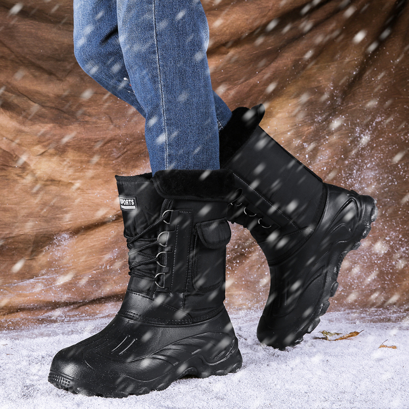 Boots Winter Warm Men Size كبيرة الحجم جولة رأس أعلى أعلى في الهواء الطلق المشي لمسافات طويلة الصيد الثلج zapatos casuales de hombre 221007