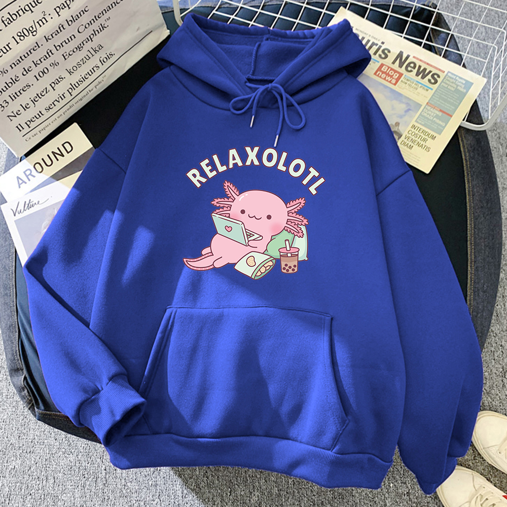 Bluzy bluzy damskie bluzy Axolotl Boba Milk Tea Bluies w stylu Korean Style Ubrania Kawaii Bluza Vintage Graphic Hoodie HARAJUU SUDADERAS 221007