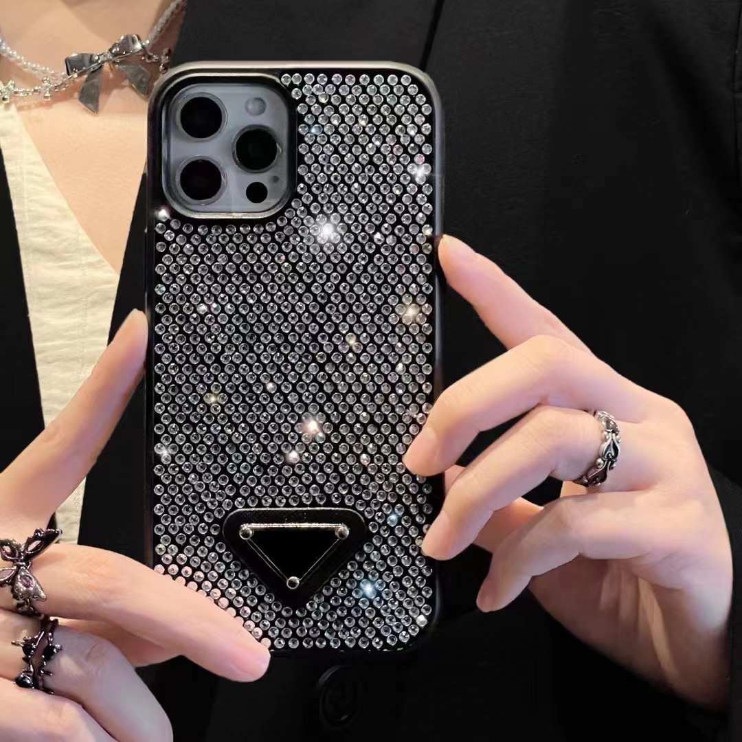 Ontwerper officiële bling telefoonhoesjes voor iPhone 15 14 13 12 11 Pro Max Hi Quality portemonnee 18 17 16 15pro 14Pro 13Pro 12Pro 11Pro X Xs Xr 8 7 Plus hoesje met logo doos verpakking