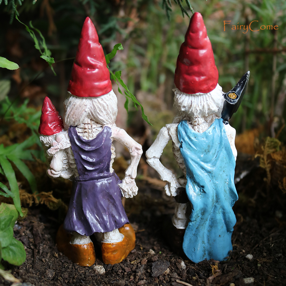 Autres décorations pour la maison Miniature Squelette Gnomes Halloween Minitures Résine Mini Figurine Figure Statues Effrayant Fée Jardin Horreur Zombie Gnome Couple 221007