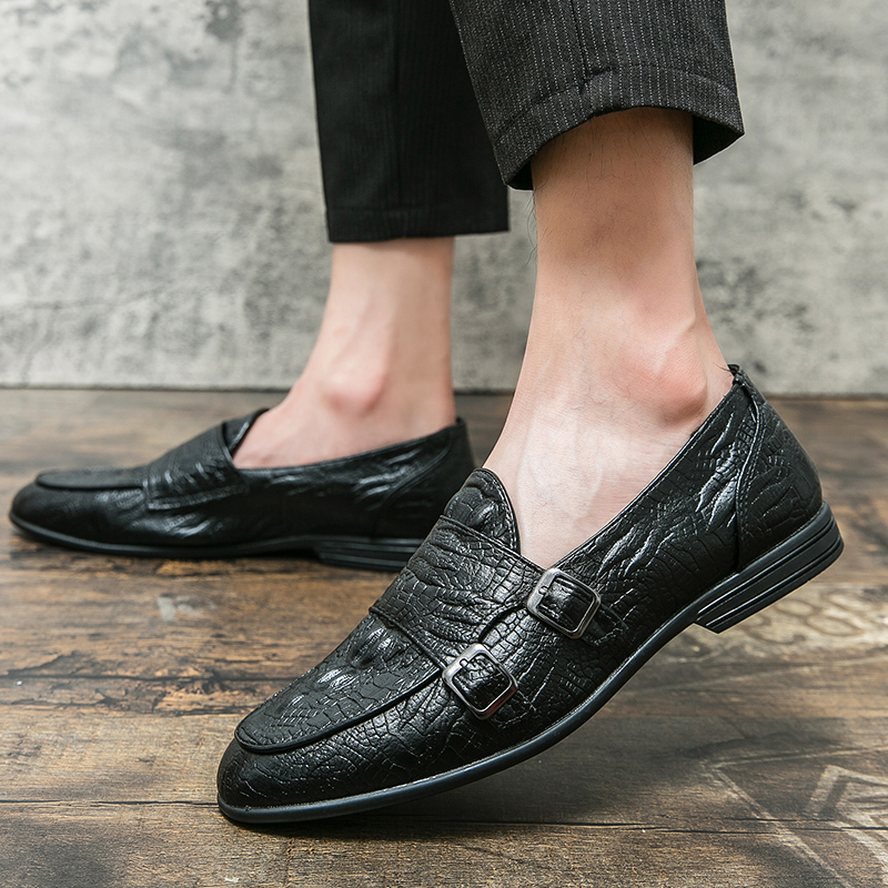 Vintage stare buty z Oxford wskazane palce nosek rzeźbione jeden strzemion mody męski formalne buty swobodne wiele rozmiarów