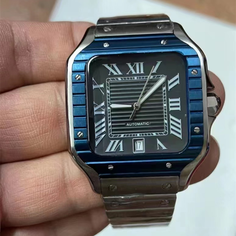 Nuevos relojes Luxury Watch Square Man 40 mm de 35 mm Ginebra Genuine Mechanical Movimiento mecánico Classic Wutwatch CA01-4241B