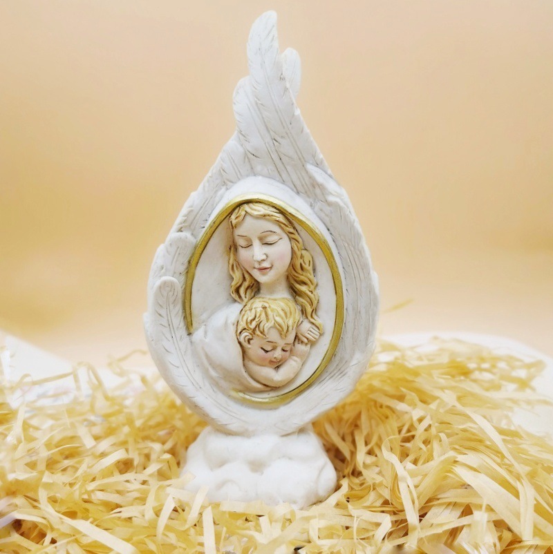 その他の家の装飾イエス像の聖母と子供用の室内工芸の部屋宗教カトリックのお土産聖彫刻クリスマス221007
