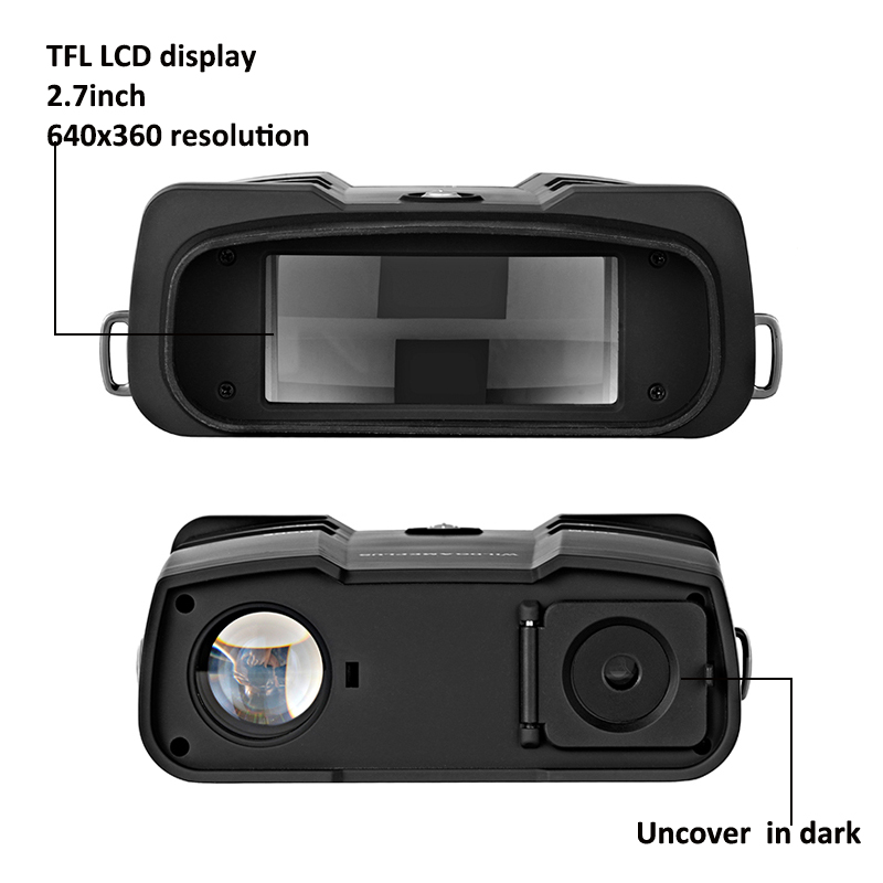 WG500B 1080P HD Jumelles de vision nocturne Portée 3.6-10.8 Zoom numérique Infrarouge Optique de chasse NV Binoculaire 850nm IR Télescope Enregistreur vidéo de sécurité pour la surveillance