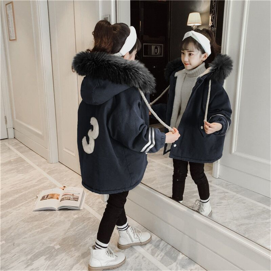 Down Coat vaste kleur capuchon in parka's voor 4 6 8 10 12 14 -jarige meisjes jassen mode winter warme verdikking jassen kinderen lange bovenkleding 221007