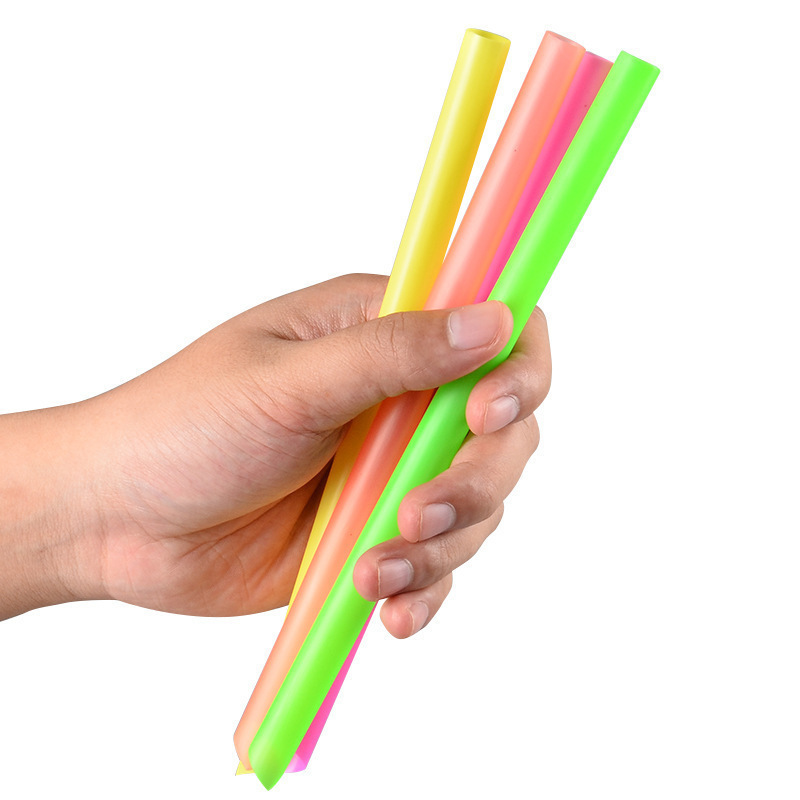 Disposable Cups Straws Multicolor Plastic Straw Individually Wrapped Bubble Boba Milk Tea Smoothie Thick Bar Drink Accessories 221007