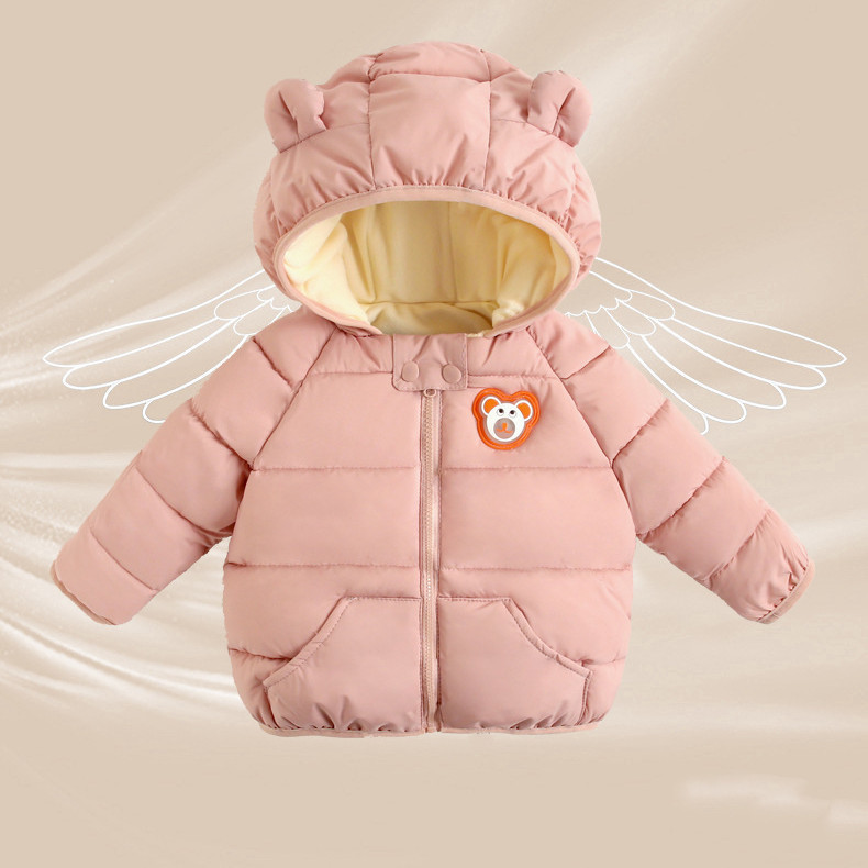 Manteau en duvet Bébé Hiver Filles Fourrure À Capuche Dessin Animé Ours Manteaux Vêtements Chauds Enfants Enfants Fille Winterjas Veste Parka 1 2 3 4 5 Ans 221007