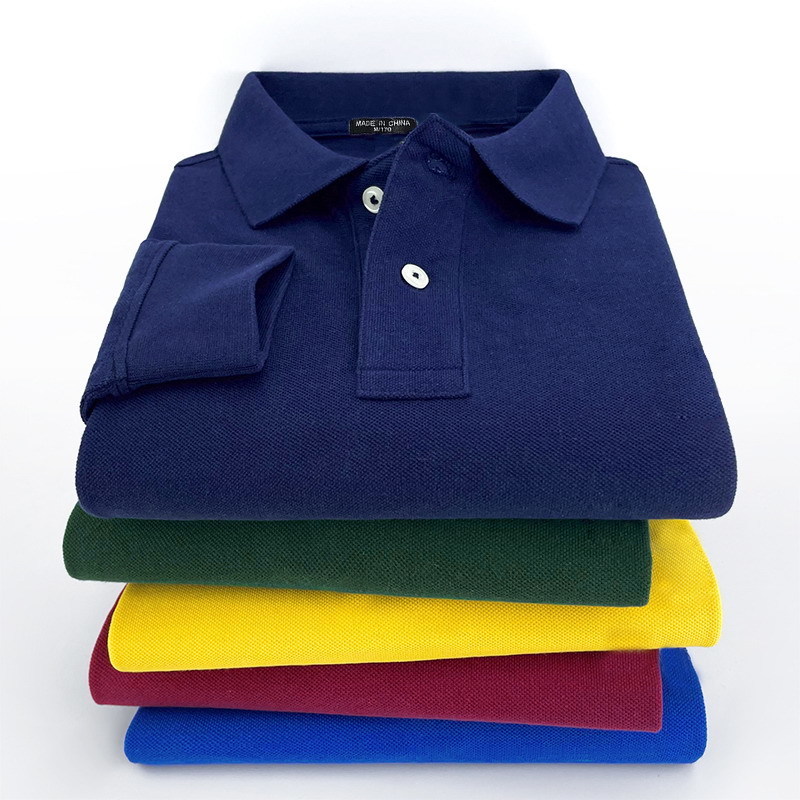 Polos para hombres 100 algodón para hombres Polos de manga larga Camisas Color sólido Polos casuales de alta calidad Homme Primavera Otoño Solapa Tops masculinos 812 221006