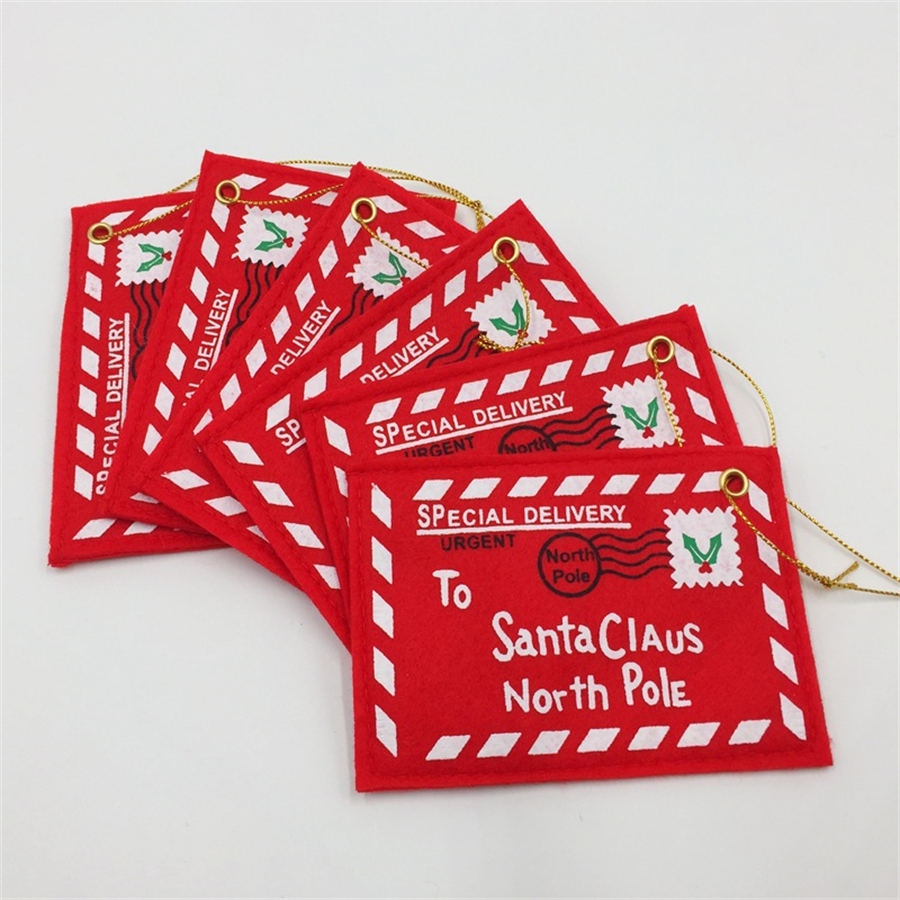 Weihnachten Party Favor 5 teile/los Brief Candy Tasche Zu Santa Claus Filz Umschlag Stickerei Ornament Kinder Kinder Geschenke