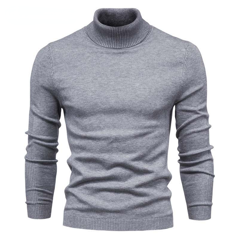 Ebaihui Color Sólida Pullover masculino Autumn e Winter Turtleneck masculino malha casual casual estilo urbano suéteres masculinos