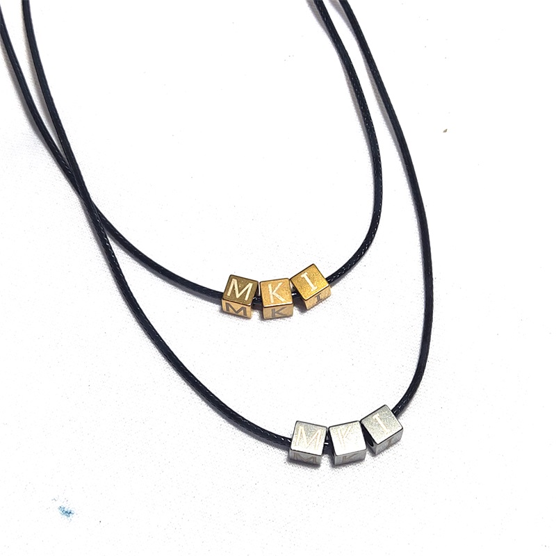 Kubische Perle Anhänger Gold Silber Edelstahl MKI Marke Initiale Halskette für Männer Frauen Mode Buchstaben Anhänger Halsband Schmuck Collares