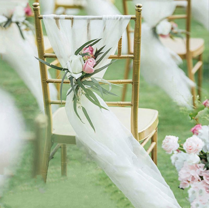 Sashes Romantic Garden Wedding Chair Cover Back Sashes Banquet Decor Christmas Birthday Formal Weddings Chairs Sashes2m long X1.5m wide LT079